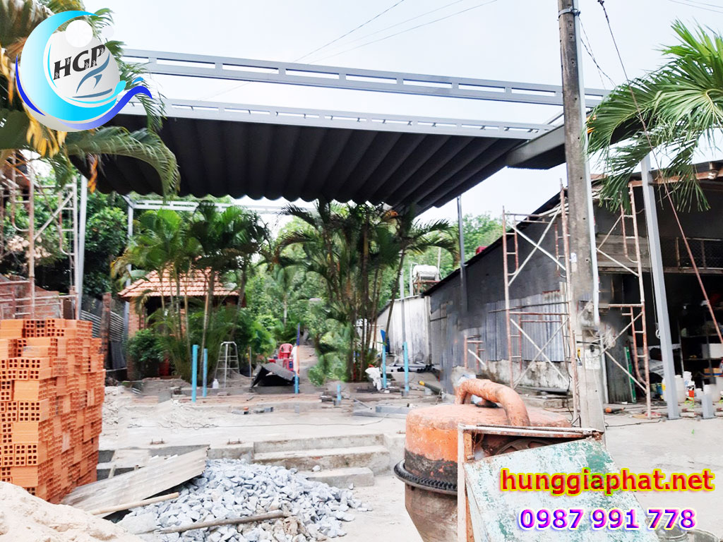 Thi Công Mái Xếp Mái Hiên Mái Che Di Động Quán Cafe Giá Rẻ