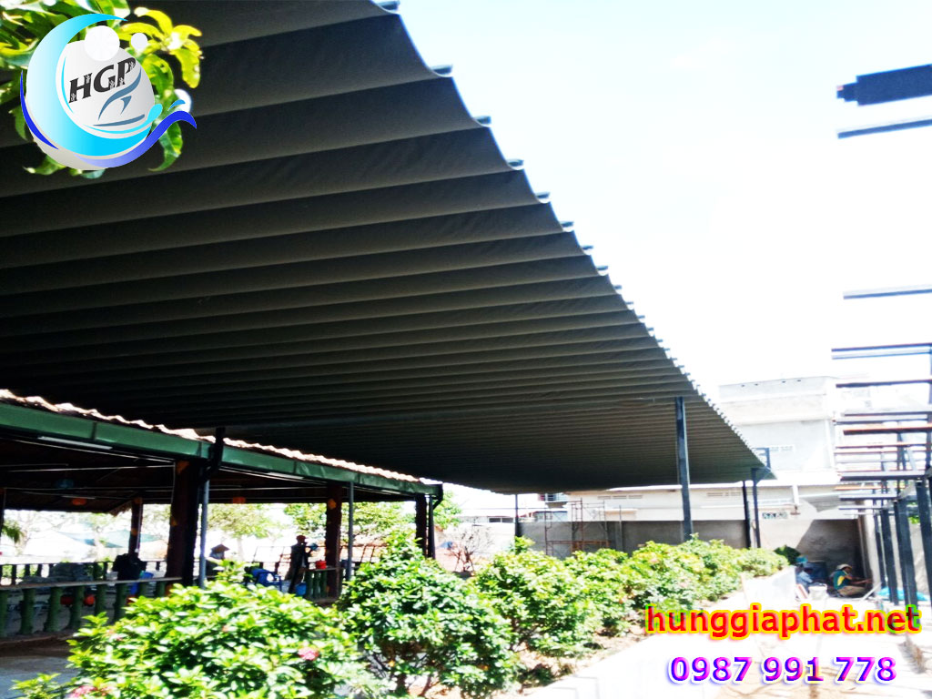 Lắp Đặt Mái Hiên Mái Xếp Mái Che Di Động Cho Quán Nhậu Giá Rẻ
