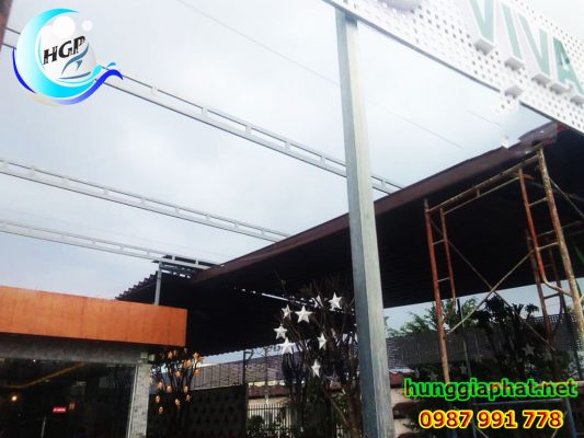 Lắp Đặt Mái Hiên Mái Xếp Mái Che Di Động Cho Quán Nhậu Giá Rẻ