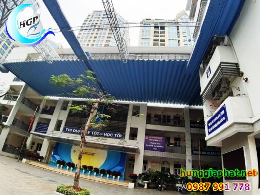 Thi Công Mái Xếp Lượn Sóng Mái Che Mái Hiên Di Động Trường Học Cơ Quan